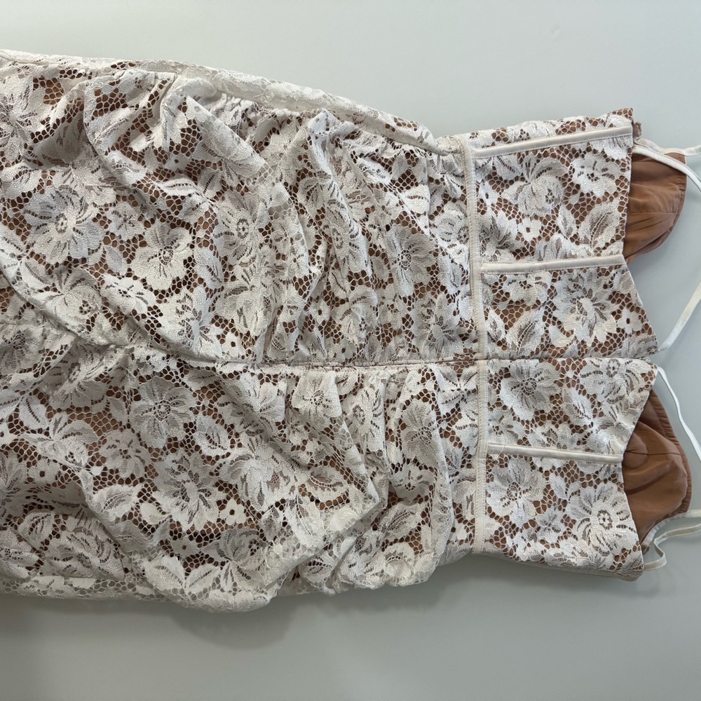 Julia Mini Dress by For Love & Lemons – White Lace – Size M - Picture 11 of 13
